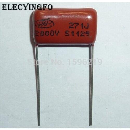 20pcs CBB capacitor 271 2000V 271J 2KV 270pF 0.27nF P15 CBB81 Metallized Polypropylene Film Capacitor