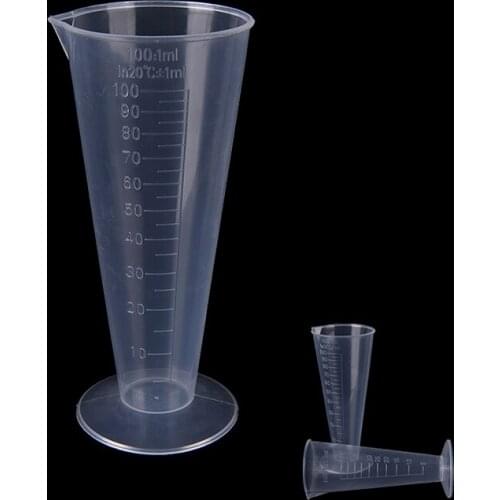 50ml 100ml Transparent Plastic Cone Measuring Cup With Scale Graduated Cylinders School Laboratory Kitchen Measure Accessories