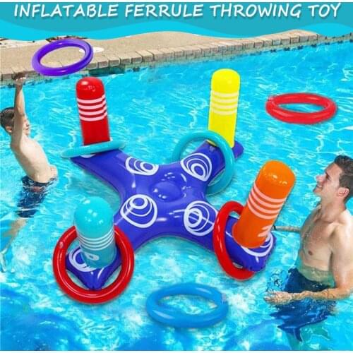 Inflatable Ring Throwing Ferrule Inflatable Ring Toss Pool Game Toy Kids Outdoor Pool Fun Summer Water Toy Brinquedos Inflaveis