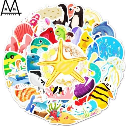 3 Sets = 150PCS Marine Life Series Stickers Water Cup Laptop Scooter Refrigerator Stickers