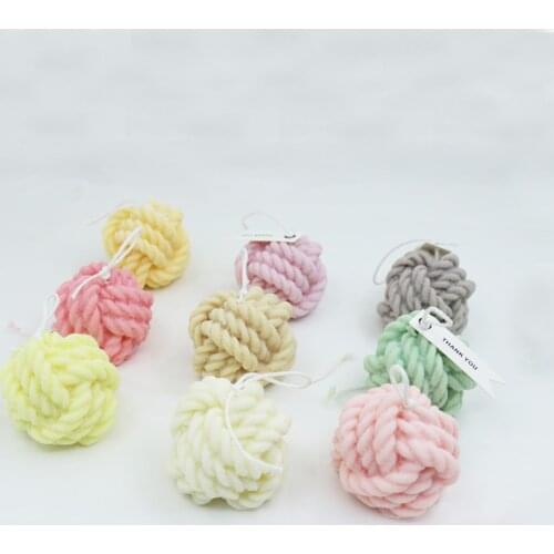 New 3d Silicone Woolen Candle Molds Korean Candle Mold Woolen Ball Design Handmade Soy Candles Making Aroma Wax Soap Molds