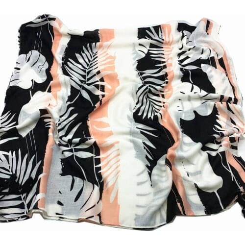 New Fashion Autumn Women Viscose Scarf Tree Leaf Floral Tassel Beach Hijab Shawls and Wraps Female Foulards Echarpe Muslim Hijab