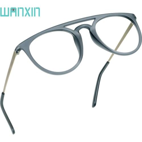 WANXIN Blue Light Blocking Glasses,Computer Reading Glasses,Transparent Lens Round Glasses