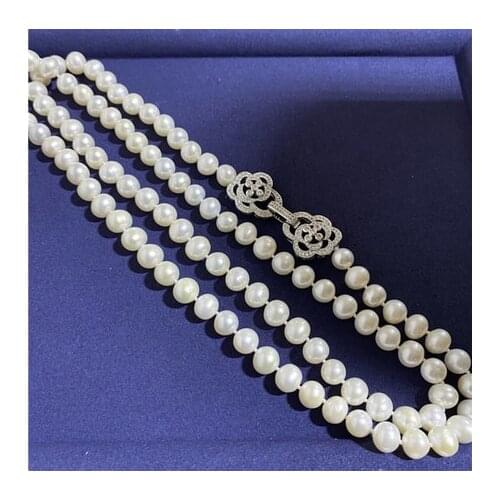 Women Gift word 925 Sterling real Nanyang natural seawater Kim 10.35-12.75 mm round blemish Necklace