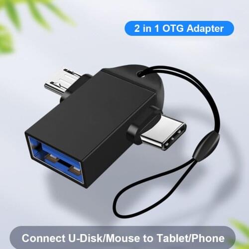 USB PD Converter Type C Power Adapter Connector 2 in 1 Type-C Micro USB Male to USB3.0 Female Converter OTG Adapter