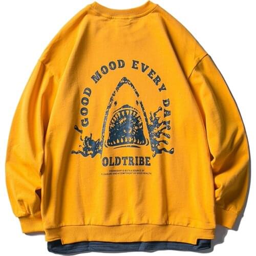 Casual Loose O-Neck Hoodies Sweatshirts Mens Hip Hop Hipster Punk Rock Streetwear Hoodie Fashion Jumper print Tops