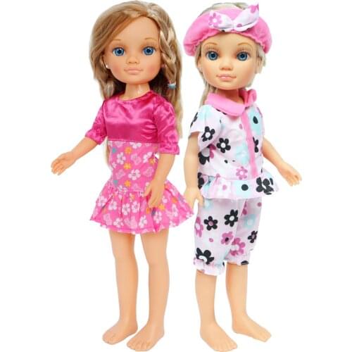 2 Set Lovely Dress Outfit Clothes for Nancy Doll 43cm Daily Wear Cute Headband Flower Tops Pants Skirt Accessories Girl Toy