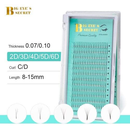 Big eyes secret 2D-6D volume eyelash makeup handmade faux mink Premium Premade Fans False Eyelash Eyelash Extension