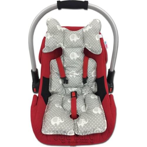Jaju Baby Gray Elephant Patterned Car Seat Cushion - Stroller Cushion