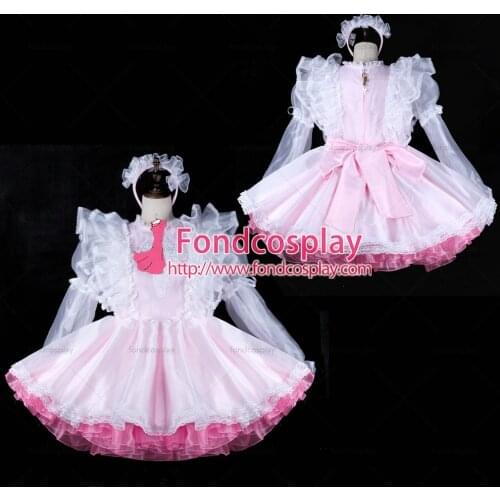 Sissy maid satin dress lockable Uniform cosplay costume Tailor-made[G2311]