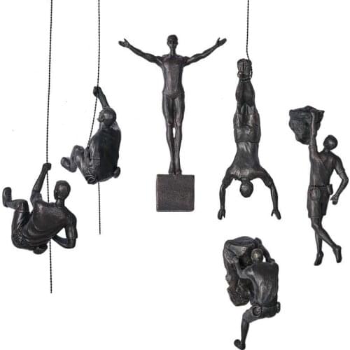 Rock Climbing Character Sculpture Wall Hanging Background Wall Outdoor Sport Decoration Art Creative Hanging Climbing Statue