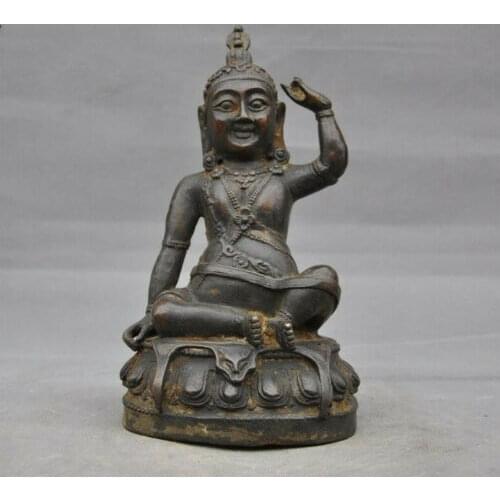 Tibetan Buddhism Temple Bronze Milarepa Lohan Rohan monk Buddha Statue Sculpture