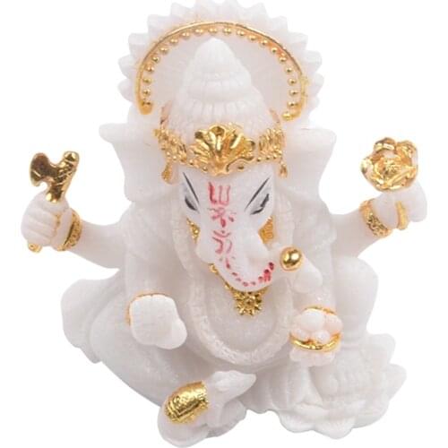 Buda Statue Pedestal Hindu Elephant God Of Success Figurine Showpiece Zen Sculpture For Home Decor