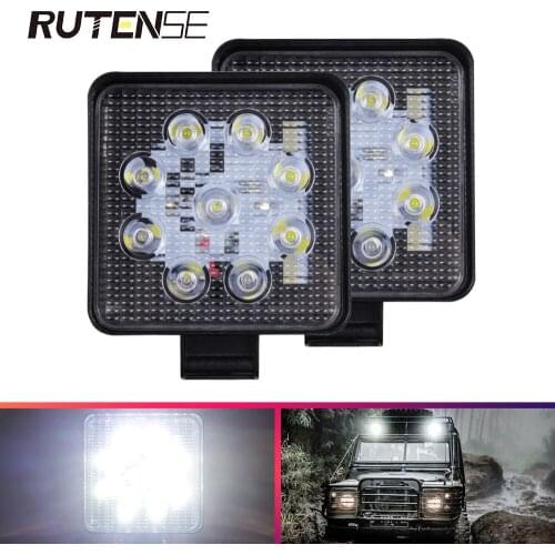 12V 24V Led light bar work light spotlight Square 27W For 4x4 9LED offroad 4WD Accessories SUV ATV Tractor Boat Trucks Excavator