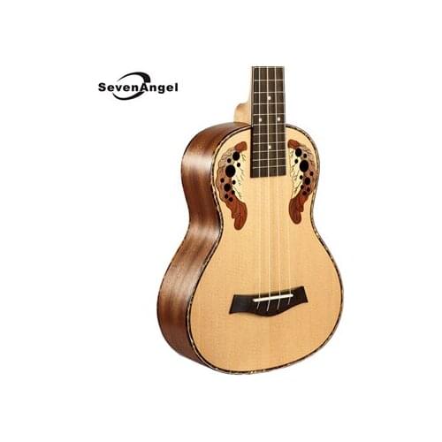 SevenAngel 26 Inch Tenor Ukulele 4 Strings Hawail Mini Guitar Top Spruce Grape Pattern Sound Hole Ukelele Wholesale