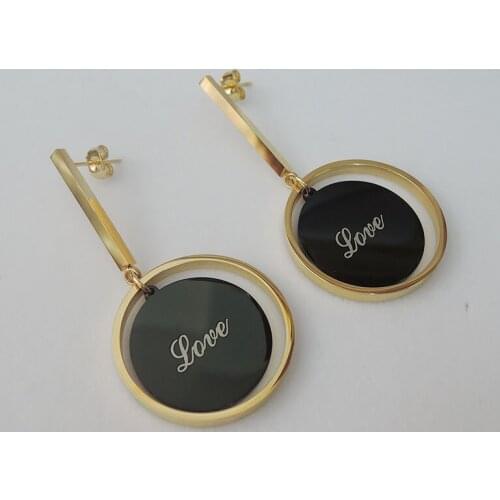 High quality top fashion 100% stainless steel earring with nice stone--anti-allerge earring