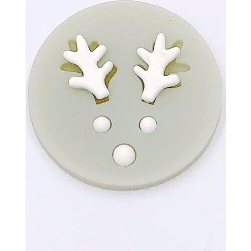 Christmas Cake Tools 1 pc Cute Antler elk Deer silicone mold Decorating Cupcake topper chocolate Gumpaste fondant mould