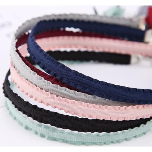 Red Cloth Flower Artificial Pearl Pendant Alloy Chain Hairband Headwear Hair Accessories for Women