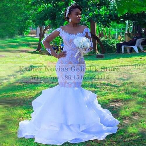 Vintage Long Sleeves Mermaid Wedding Dress 2021 Lace Appliques Off Shhoulder Neckline with Veil Bridal Dresses Vestidos De Novia