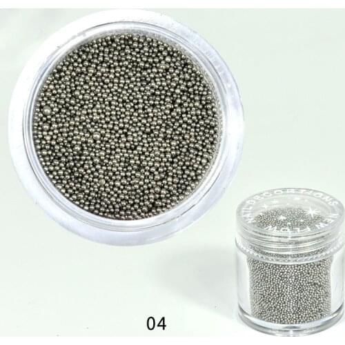 1 Box 10ML Grey Color Micro Ball Mini Nail Caviar Beads for Nails Supplies Nail Art Decorations Glitter Rhinestones For Nail Art
