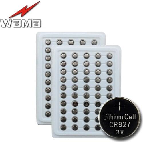 100pcs/lot Wama CR927 3V Button Cell Battery DL927 BR927 ECR927 5011LC Lithium Lamps Hand Fidget Spinner Batteries New