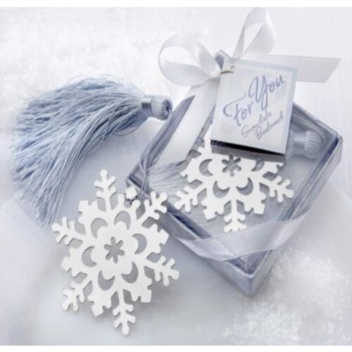 12PCS Book Lovers Collection Snowflake Bookmark Winter Themed Wedding Favors Birthday Party Gift For Guest