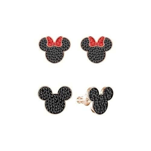 2pcs/ lot Disney doll accessories Mickey Cartoon Lady Stud earring women fashion gift jewelry lovely Minnie pendant