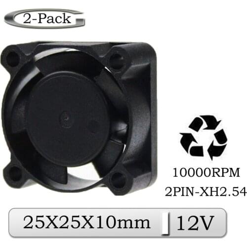 2Pcs/Lot Gdstime 12V 25mmx10mm 25mm DC Brushless Audio Cooling Fan 25x25x10mm 2cm Miniature Exhaust Radiator Cooler Fan