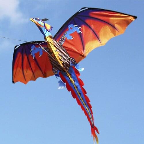 47x55 inch Large 3D Cartoon Dragon Kite Pterosaur Dinosaur Flying Kites With Tail 328ft Kite Line for Kids Adults Outdoor Sports
