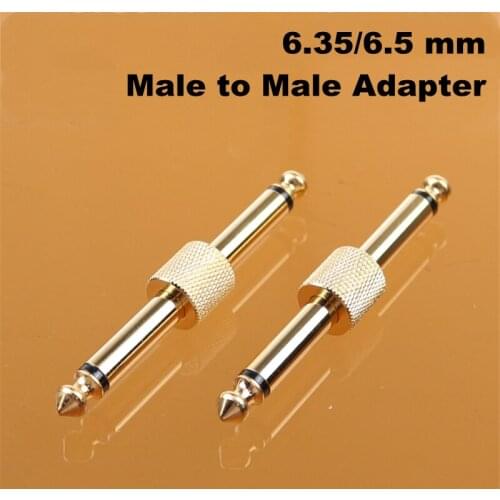 6.35mm Male to 6.35mm Male Amplifier Audio Adapter 6.5 Gold-plated Guitar Effects Pedal Single Track Connector