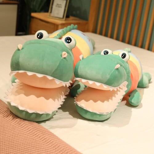 80/100cm Cute Colorful Open Mouth Crocodile Plush Toys Kawaii Stuffed Soft Animal Lovely Dolls for Children Girls Birthday Gifts