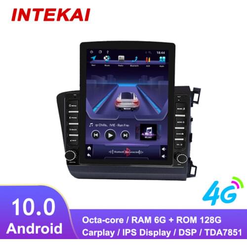 9.7" Vertical Style Tesla Screen Android 10.0 Car Radio GPS Navigation Autoradio multimedia player for Honda CIVIC RHD 2012 2015