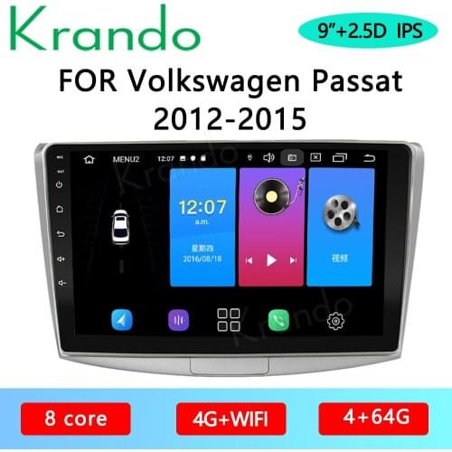 Krando Android 10.0 9" IPS Full Touch Car Multimedia Radio For Volkswagen VW Passat B6 B7 Magotan 2012-2015 Audio GPS Carplay