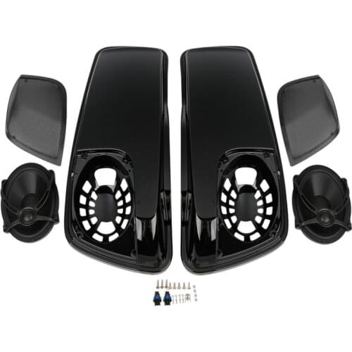 Motorcycle Top Case Saddle Saddlebag Lids W/ 5"X7" Speaker For Harley Touring Road King Road Electra Street Glide FLHT 2014-2020
