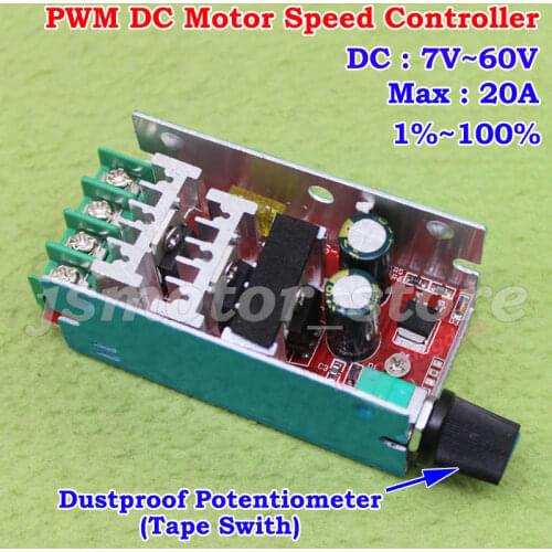 DC 12V 18V 24V 36V 48V 60V 20A hho PWM controller DC Motor Controller Speed Regulator Switch
