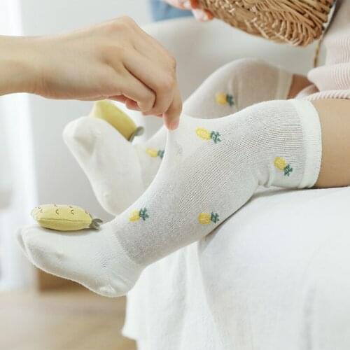 Kids Cotton Knee High Socks Boy Girls Toddler Child Summer Mesh Thin Newborn Infant Cute Funny Fruit Long Sock Baby Accessories