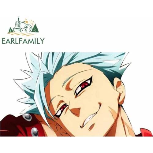 EARLFAMILY 13cm x 7.1cm for The Seven Deadly Sins Ban Car Stickers Windshield Personality Decal VAN Motorcycle Vinyl Car Wrap