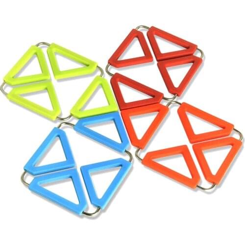 Silicone Trivet Mat, 4 Pack Kitchen Mat Hot Pot Holder For Home Kitchen Table Counter For Hot Pads Pans-ABUX