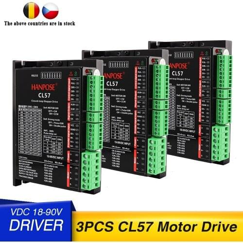 3PCS 57 Serie Hybrid Servo motor Drive CL57 Closed-Loop Motor 18-90VDC Current 7A Subdivision Range: 200~51200ppr for 3D printer