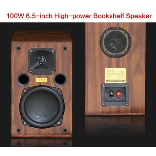 100W High-power 6.5-inch Home Bookshelf Speaker High School Low Three-way HiFi Audio Fever Passive Front Speaker Long Stroke