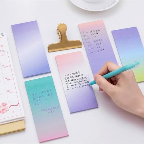 The Korean version can be gradual N times of message stickers stationery creative color long note pad easy to tear off the color