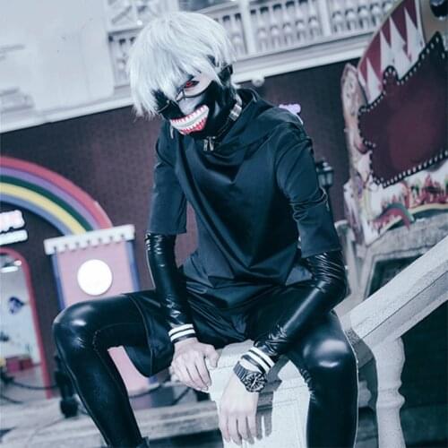 Anime Tokyo Ghoul Cosplay Costume Kaneki Ken Cosplay Costumes Full Set Halloween Clothing Mask Pu Set Tokyo Ghoul:re