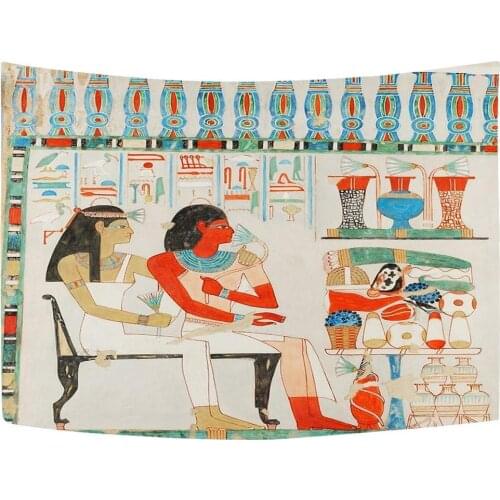 Colourful Ancient Egyptian Painting Tapestry Custom