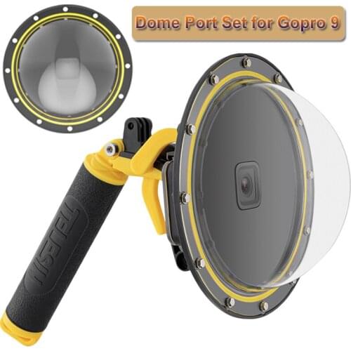 Diving Dome Port for Gopro Hero 9 Black Waterproof Housing Case With Floating Handle Trigger 6 inch Dome Port 30M Underwater