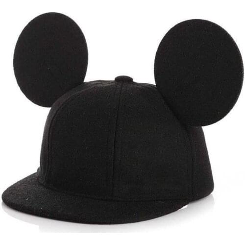 2019 New Cartoon Cute Winter Big Ears Snapback Hats Girls Hat Hip Hop Baseball Caps Female 100% Real Wool Hat For Women