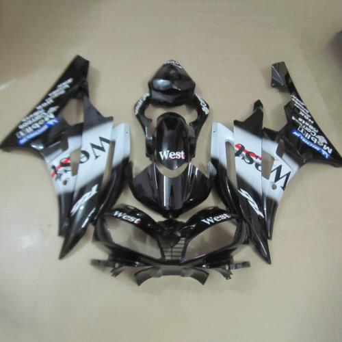 Custom New Injection fairing kit fit for YAMAHA R6 YZFR6 2006-2007 YZF R6 06-07 white black fairing body repair parts FY42