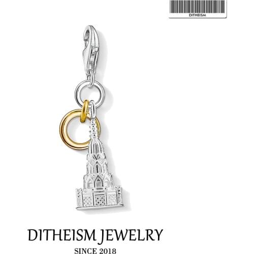 Charms Pendant Fountain, Nuremberg 925 Sterling Silver Fit Bracelet Necklace 2021 Brand New Fine Jewelry Lucky Gift for Women