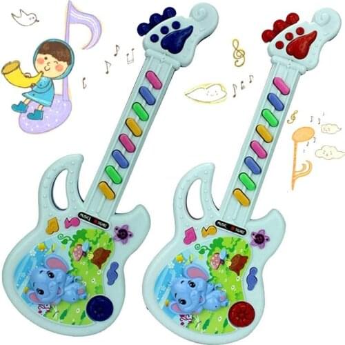 Pop Baby Elephant Guitar Shape Musical Instrument Keyboard Toy Children Piano Developmental Kids Portable Music Educational Toys