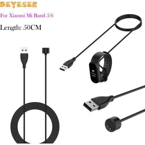 50CM Portable Magnetic Charger For Xiaomi Mi Band 5/6 Smart Watch Adsorption Fast Charging Cable Wire USB Date Cable Charger