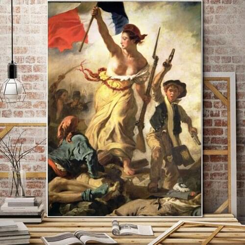 Poster Printing Eugène Delacroix "Leaders Freedom" Living Room Canvas Painting Home Furnishing Frameless
